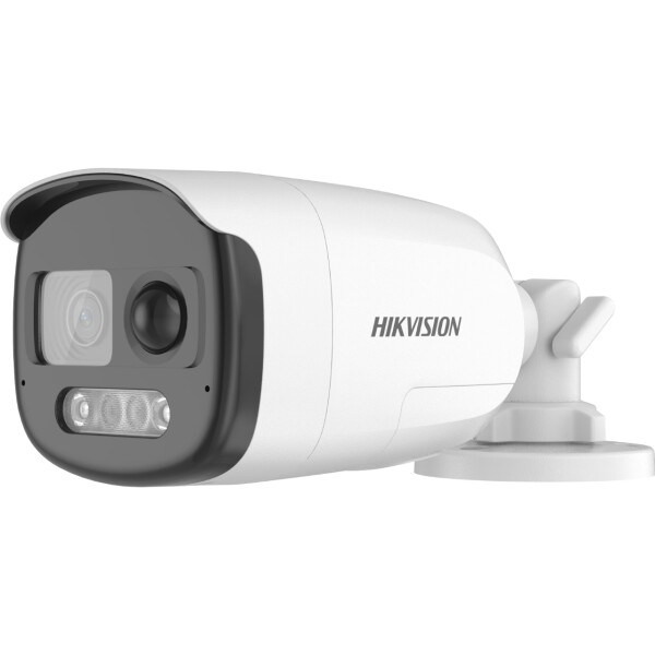 DS-2CE12DF3T-PIRXOS(2.8mm) Hikvision - Analóg HD, Csőkamera, 2 MP, Fix 2.8mm, ColorVu, PIR, mic, riasztás KI, fény és hang, 40m Fehér LED