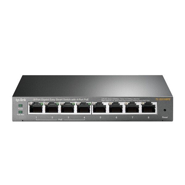 TL-SG108PE TPLINK - Switch 8x1000Mbps (4xPOE),  Easy Smart,  TL-SG108PE