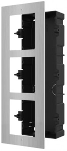 DS-KD-ACF3/S Hikvision - Moduláris IP video-kaputelefon szerelőkeret süllyesztő keret, 3 modulos, rozsdamentes acél