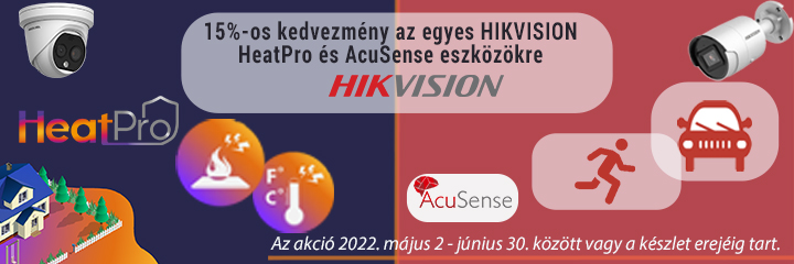 15%-os akció a DSC Hungáriánál az egyes Hikvision HeatPro és AcuSense termékekre!
